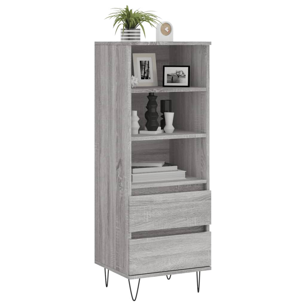 vidaXL Hoge kast 40x36x110 cm bewerkt hout grijs sonoma afbeelding