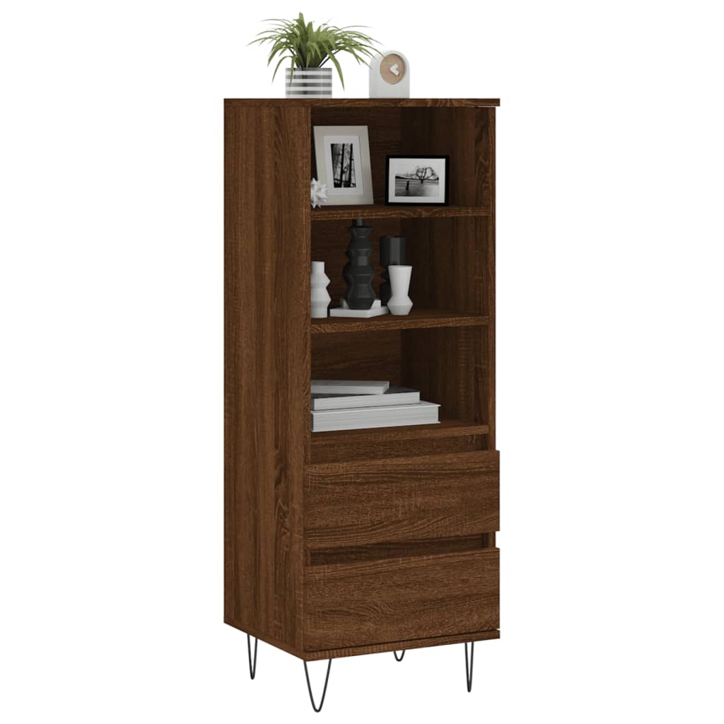 vidaXL Kaappi ruskea tammi 40x36x110 cm tekninen puu