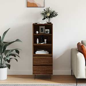 Skříň highboard hnědý dub 40 x 36 x 110 cm kompozitní dřevo - obrázek 1