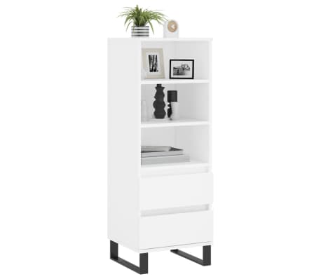 vidaXL Buffet haut Blanc 40x36x110 cm Bois d'ingénierie
