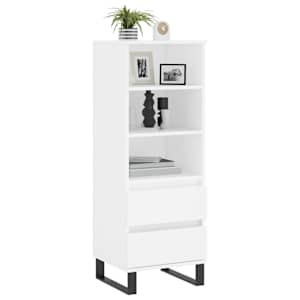 vidaXL Buffet haut Blanc 40x36x110 cm Bois d'ingénierie