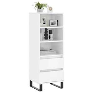 vidaXL Hoge kast 40x36x110 bewerkt hout hoogglans wit