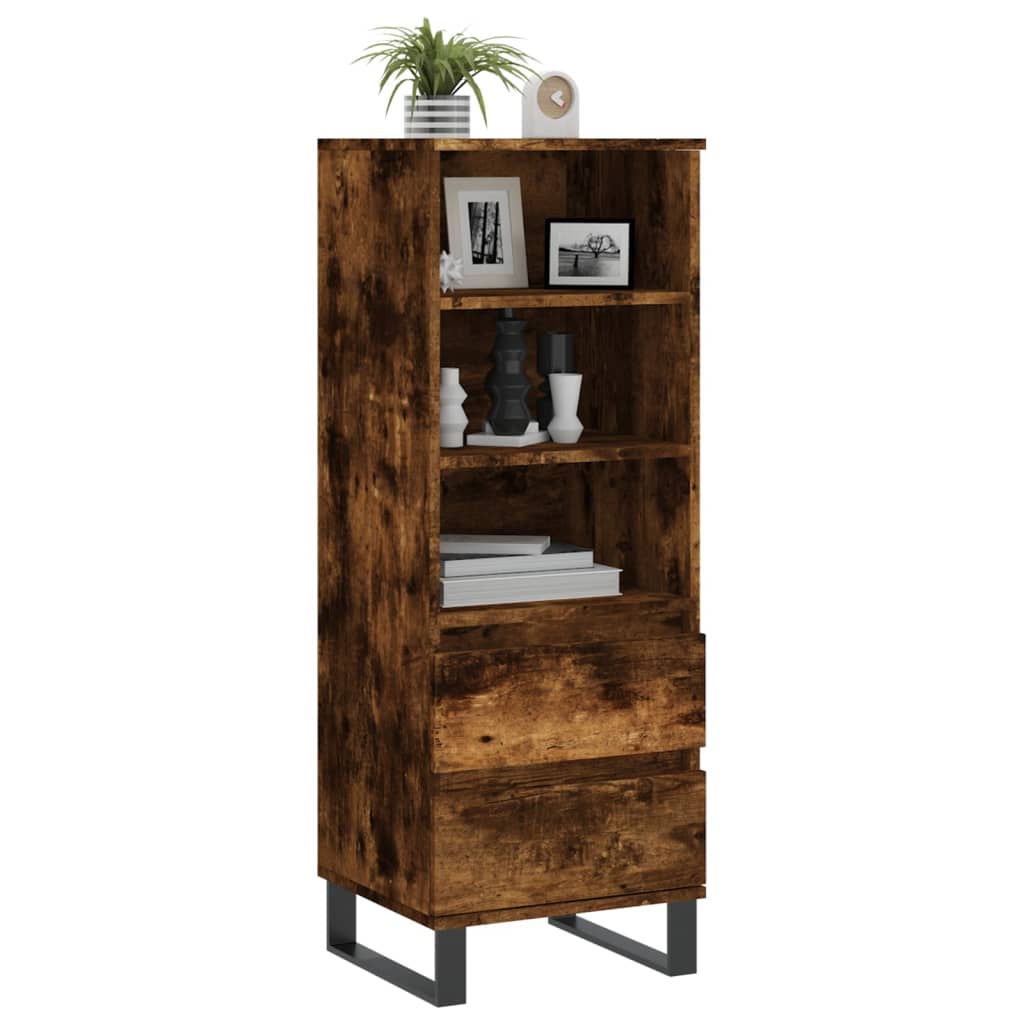 vidaXL Highboard Räuchereiche 40x36x110 cm Holzwerkstoff