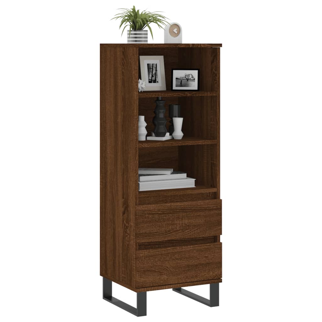 vidaXL Hoge kast 40x36x110 cm bewerkt hout bruineiken afbeelding