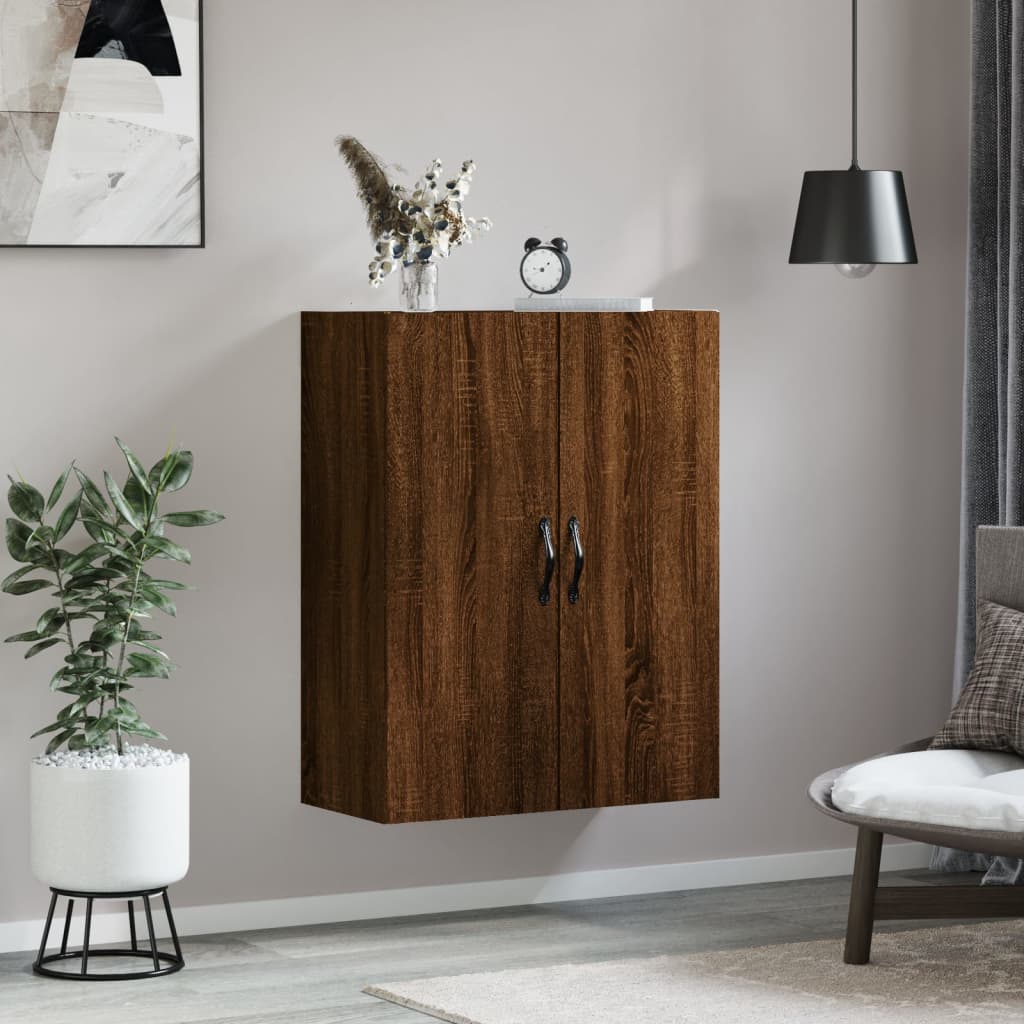 vidaXL Wandkast 69,5x34x90 cm bewerkt hout bruin eikenkleur afbeelding
