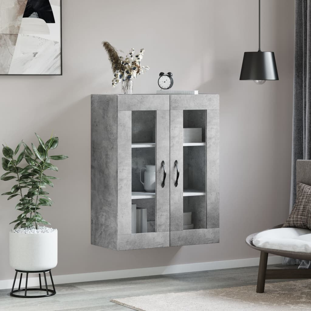 vidaXL Wandkast 69,5x34x90 cm bewerkt hout betongrijs