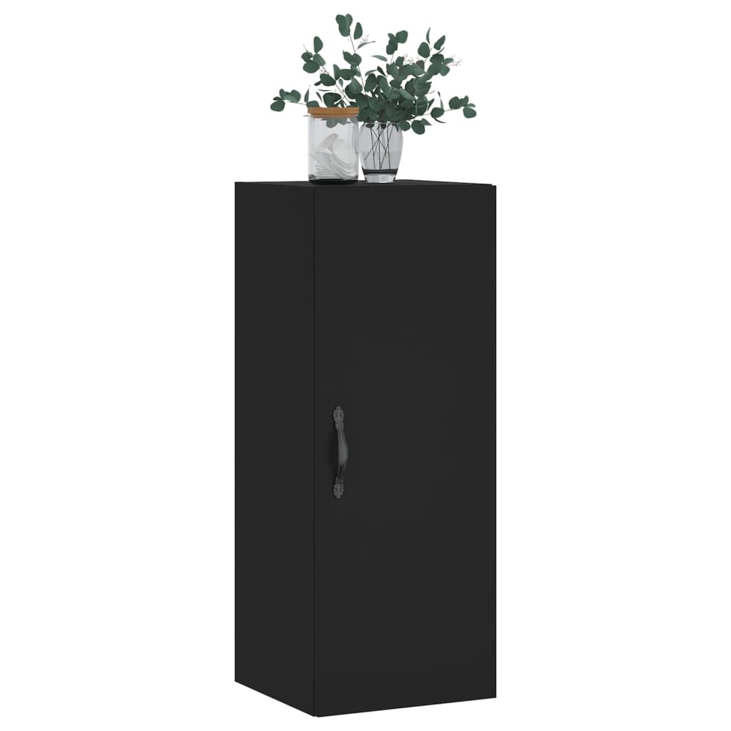 vidaXL Wall Mounted Cabinet Black 34.5x34x90 cm Engineered Wood