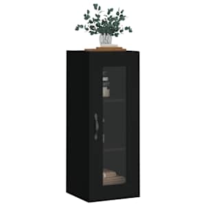 vidaXL Wandschrank Schwarz 34,5x34x90 cm
