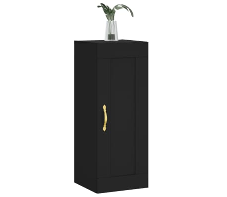 vidaXL Wandschrank Schwarz 34,5x34x90 cm Holzwerkstoff