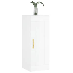 vidaXL Mobile Parete Bianco Lucido 34,5x34x90 cm in Legno Multistrato