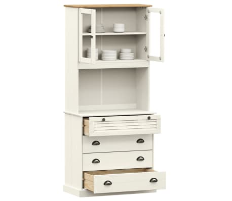 vidaXL Dulap &icirc;nalt VIGO, alb, 80x40x176 cm, lemn masiv de pin