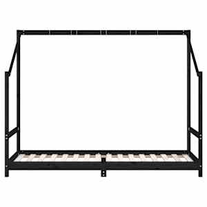 Dětská postel černá 80 x 200 cm masivní borové dřevo - obrázek 4