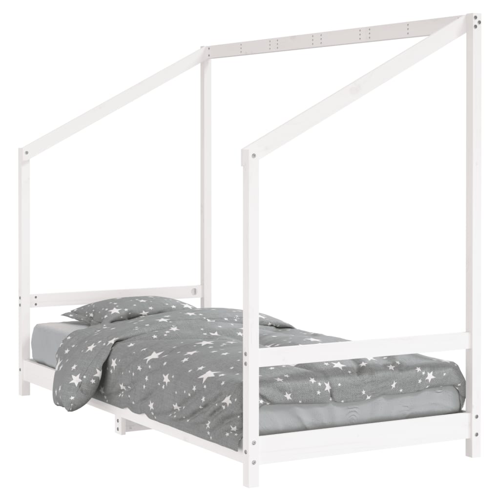 vidaXL Kinderbedframe 90x200 cm massief grenenhout wit