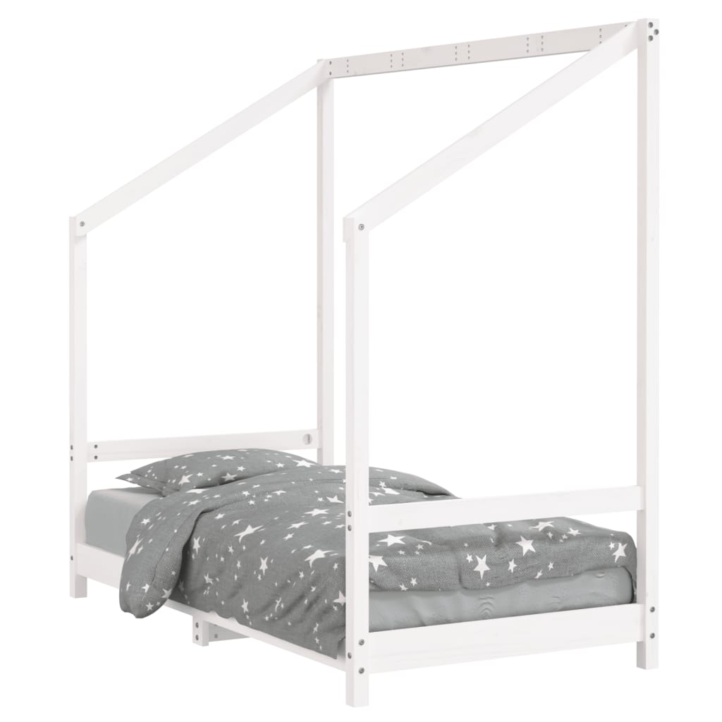 vidaXL Kinderbedframe 80x160 cm massief grenenhout wit
