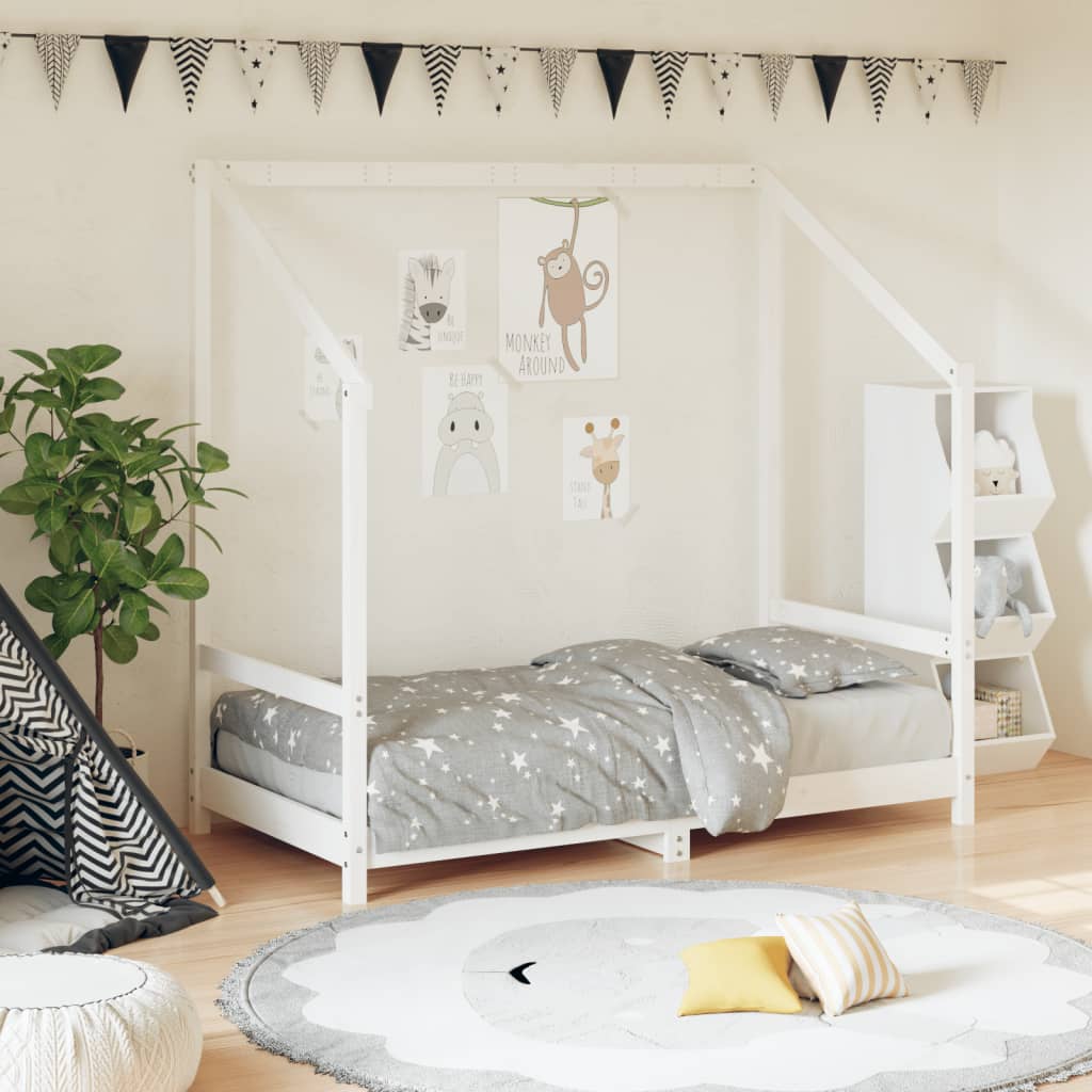Kinderbett Weiß 80×160 cm Massivholz Kiefer kaufen