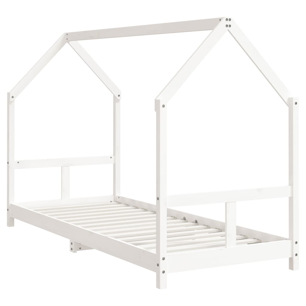 vidaXL fehér tömör fenyőfa gyerekágykeret 80 x 200 cm