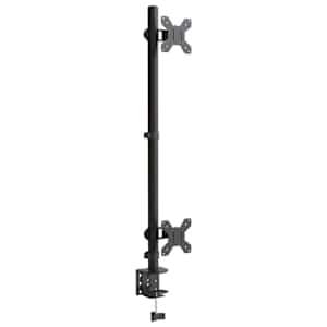 Držák na dva monitory černý ocel VESA 75/100 mm - obrázek 3