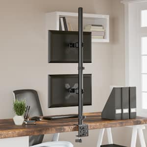 Držák na dva monitory černý ocel VESA 75/100 mm - obrázek 4