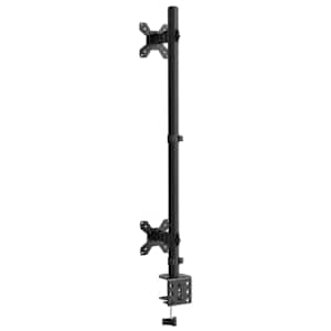 Držák na dva monitory černý ocel VESA 75/100 mm - obrázek 5