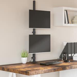 Dvojni nosilec za monitor črno jeklo VESA 75/100 mm