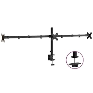 vidaXL kolme monitori alus, must, teras VESA 75/100 mm