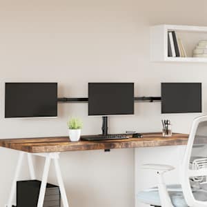 Držák na tři monitory černý ocel VESA 75/100 mm - obrázek 1