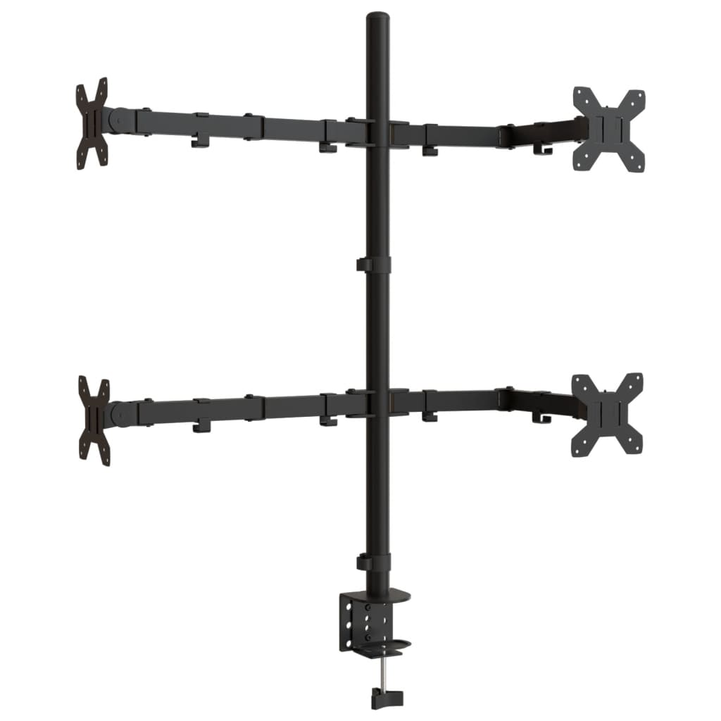 vidaXL Držiak monitora čierny oceľový VESA 75/100 mm