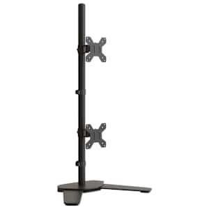 vidaXL kahe monitori alus, must, teras VESA 75/100 mm