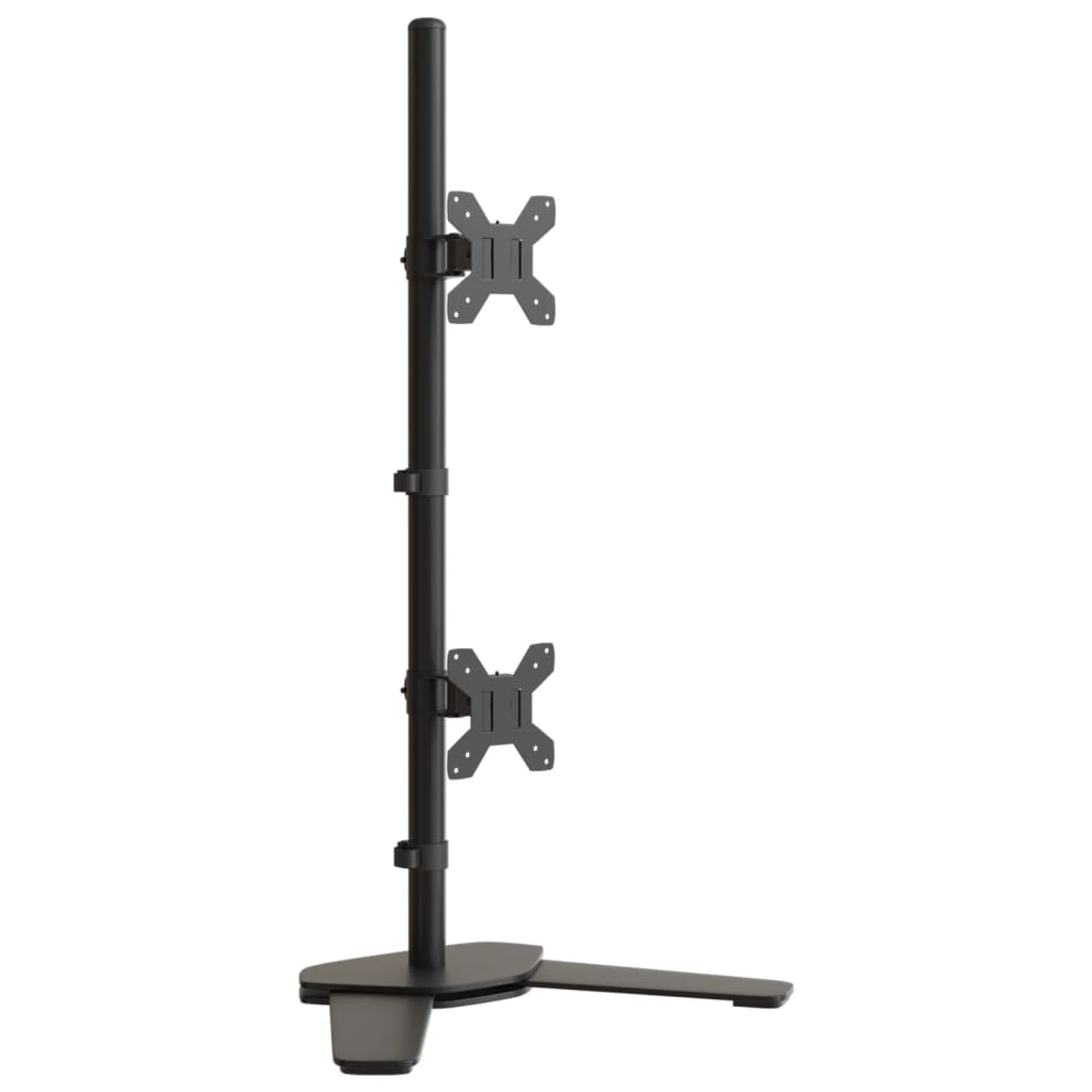 vidaXL Držák na dva monitory černý ocel VESA 75/100 mm