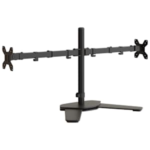 vidaXL kahe monitori alus, must, teras VESA 75/100 mm