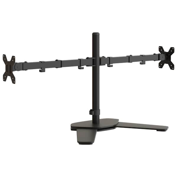 vidaXL kahe monitori alus, must, teras VESA 75/100 mm