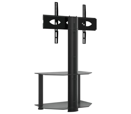 vidaXL Corner TV Stand 2-Tiers for 32-70 Inch Black