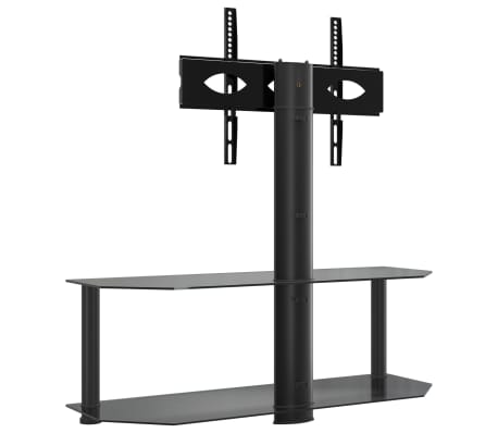 vidaXL Corner TV Stand 2-Tiers for 32-70 Inch Black