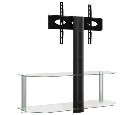 vidaXL Kutni TV stalak s 2 razine za 32 - 70 inča crno-srebrni