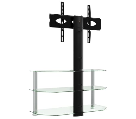 vidaXL Supporto TV Angolare 3 Livelli per 32-70 Pollici Nero e Argento