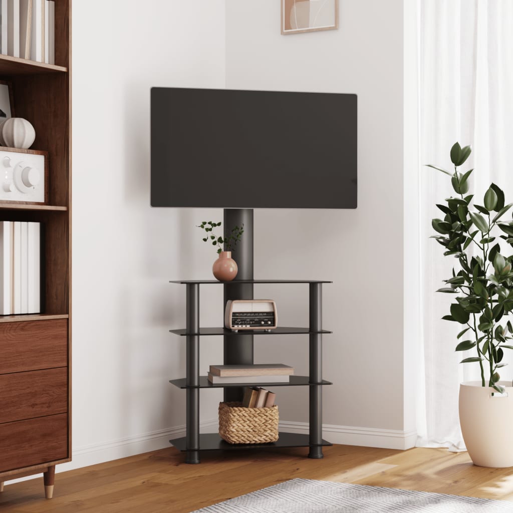 vidaXL Suport TV de colț cu 4 niveluri pentru 32-70 inchi, negru