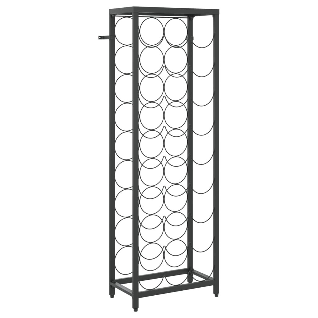 vidaXL Stojan na víno na 27 lahví černý 34 x 18 x 100 cm tepané železo