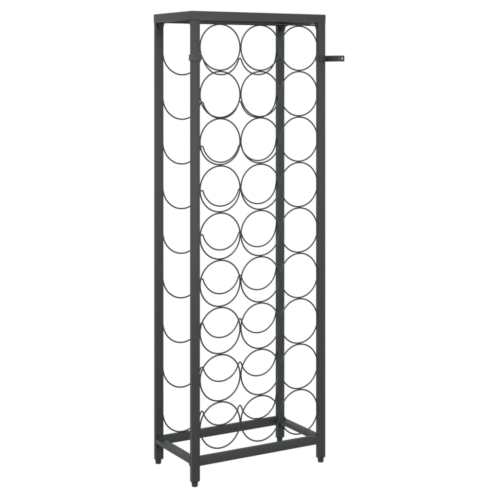 Viinipulloteline 27 Pullolle Musta 34x18x100 Cm Takorauta Tavarakartano