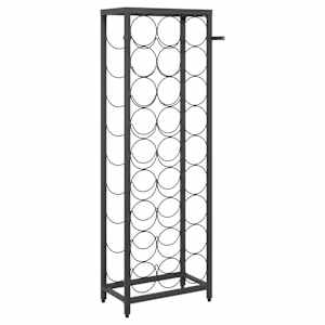 Stojan na víno na 27 lahví černý 34 x 18 x 100 cm tepané železo - obrázek 5
