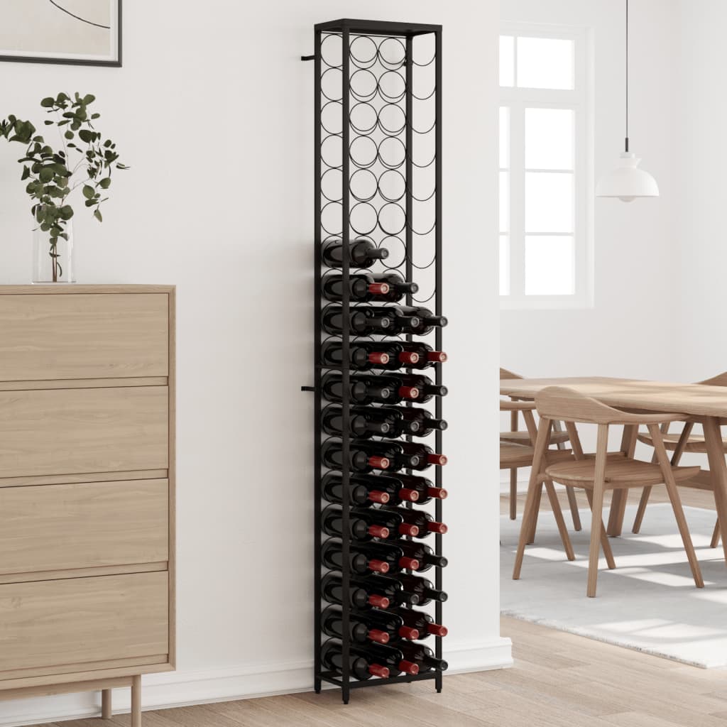 vidaXL Suport sticle vin 57 de sticle, negru 34x18x200 cm fier forjat