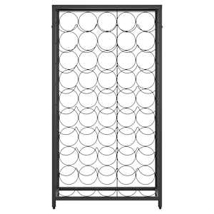 Stojan na víno na 45 lahví černý 54 x 18 x 100 cm tepané železo - obrázek 3