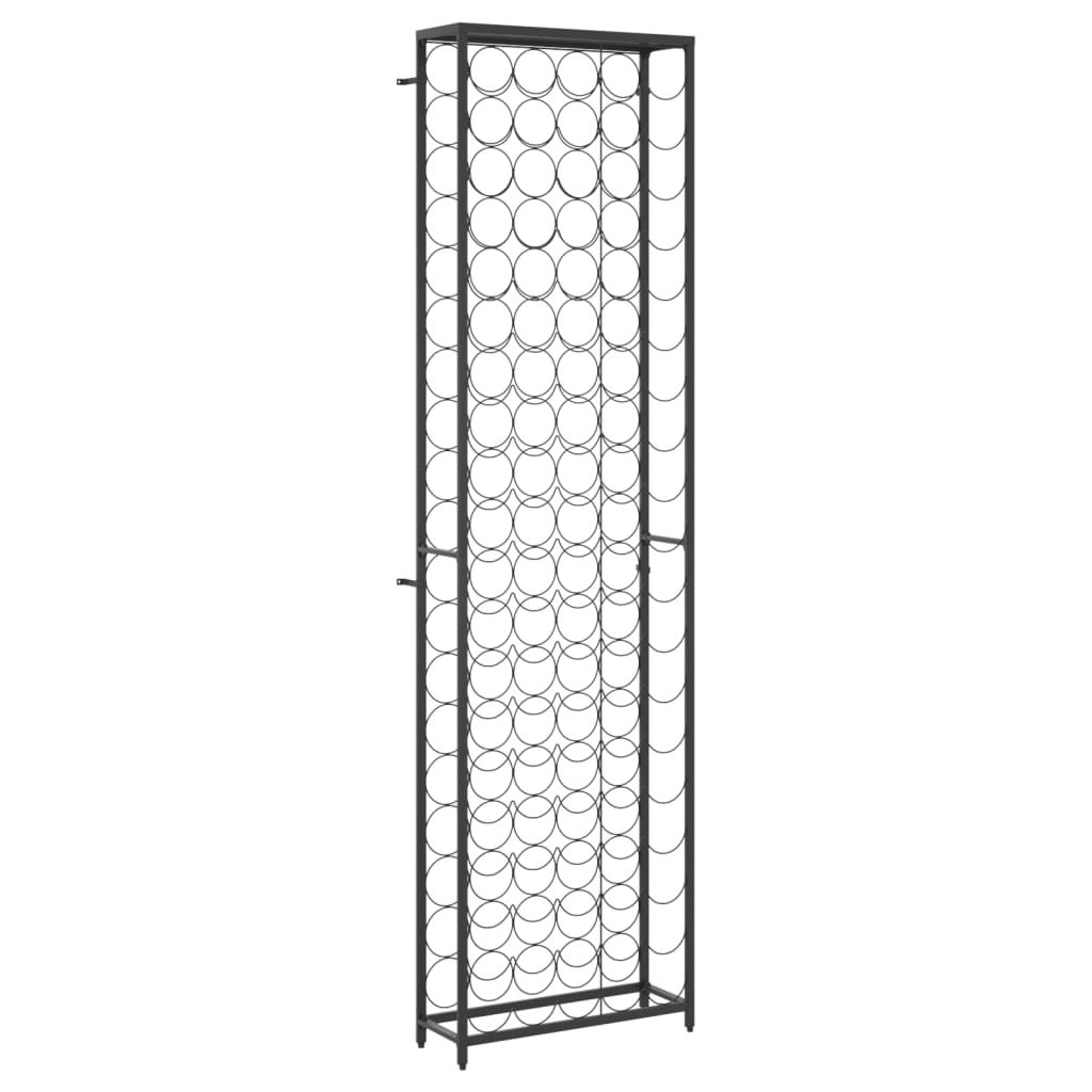 vidaXL Stojan na víno na 95 lahví černý 54 x 18 x 200 cm tepané železo