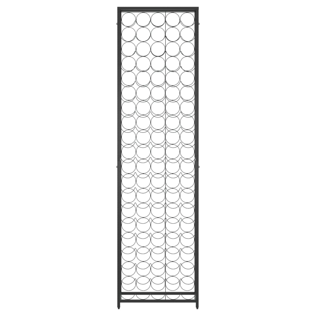 vidaXL Wijnrek voor 95 flessen 54x18x200 cm smeedijzer zwart afbeelding