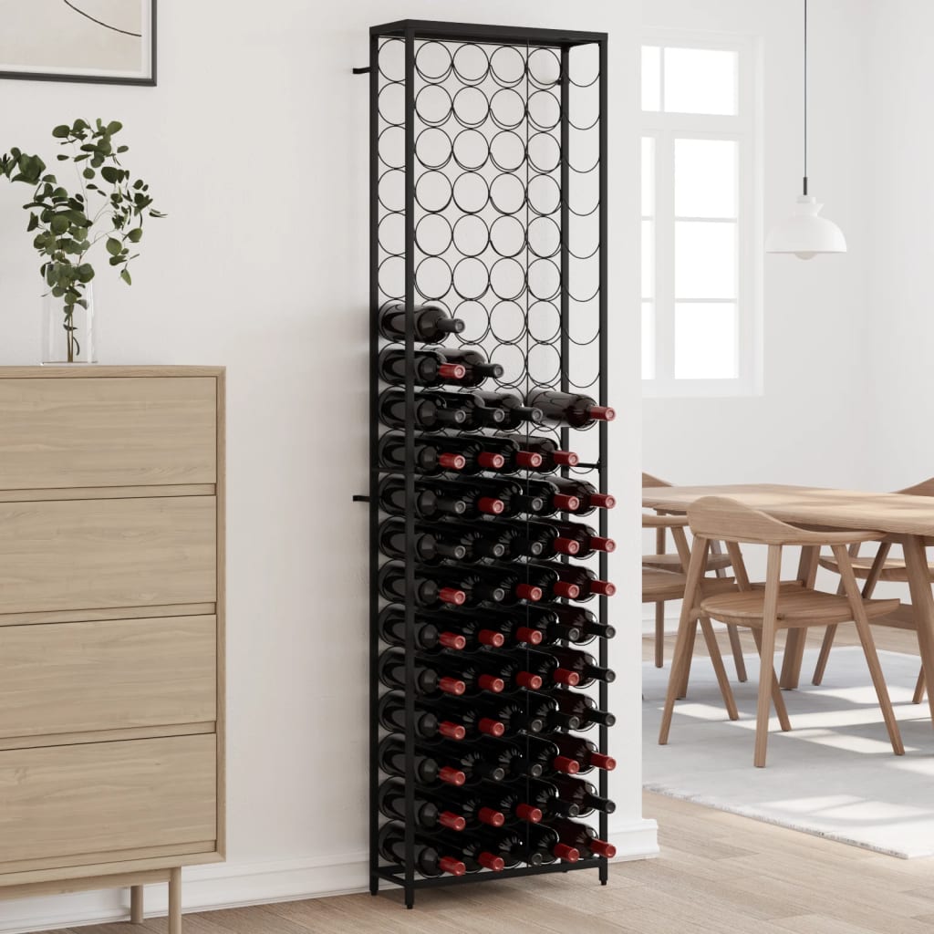 vidaXL Suport sticle vin, 95 de sticle negru 54x18x200 cm fier forjat