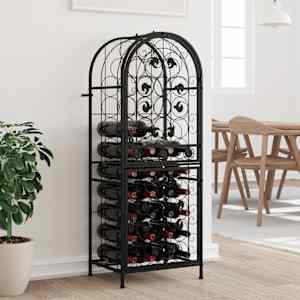 Vinsko stojalo za 41 steklenic črno 45x36x120 cm kovano železo