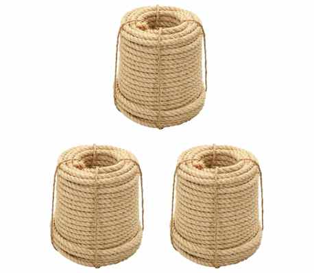 vidaXL Cordes en sisal 3 pcs 14 mm