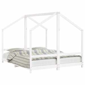 vidaXL lastevoodi raam, valge, 2 x (80 x 200) cm, m&auml;nnipuit
