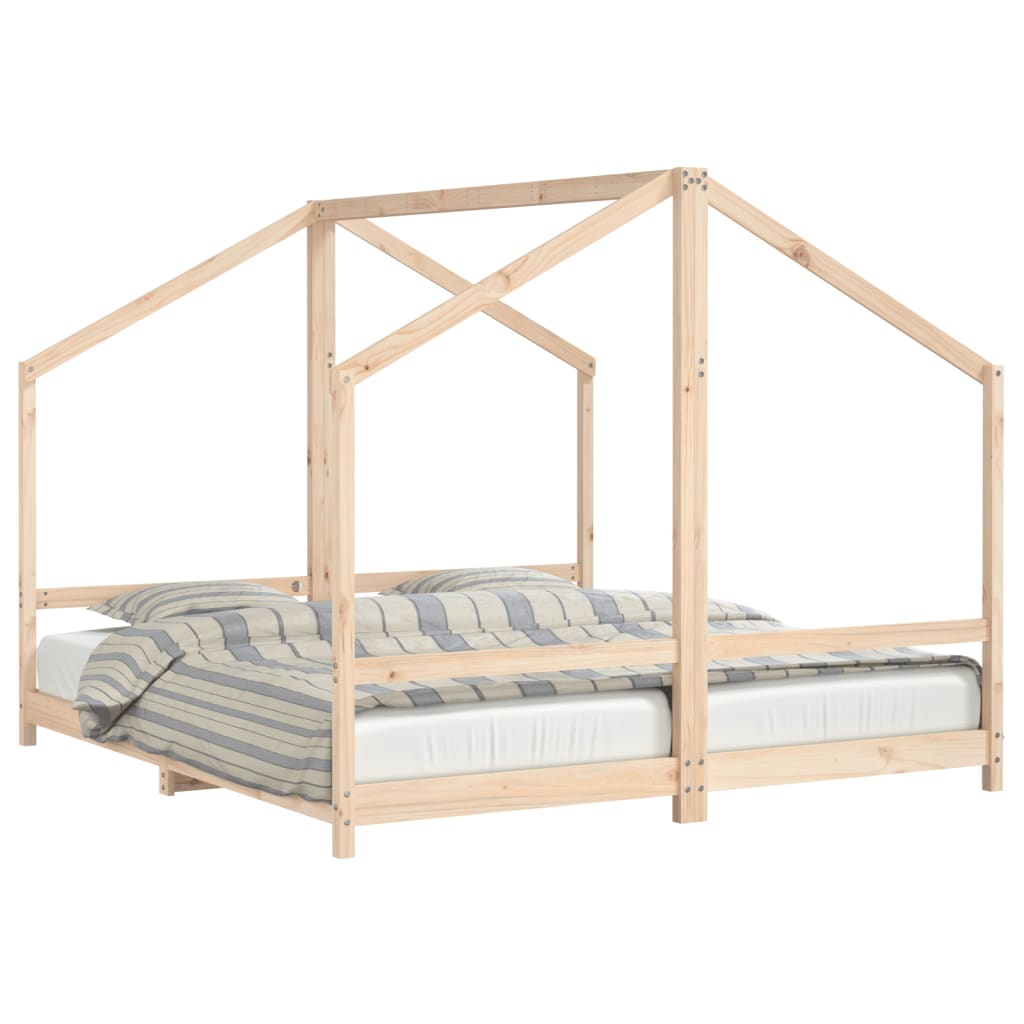 vidaXL Dětská postel 2x (90 x 200) cm masivní borové dřevo