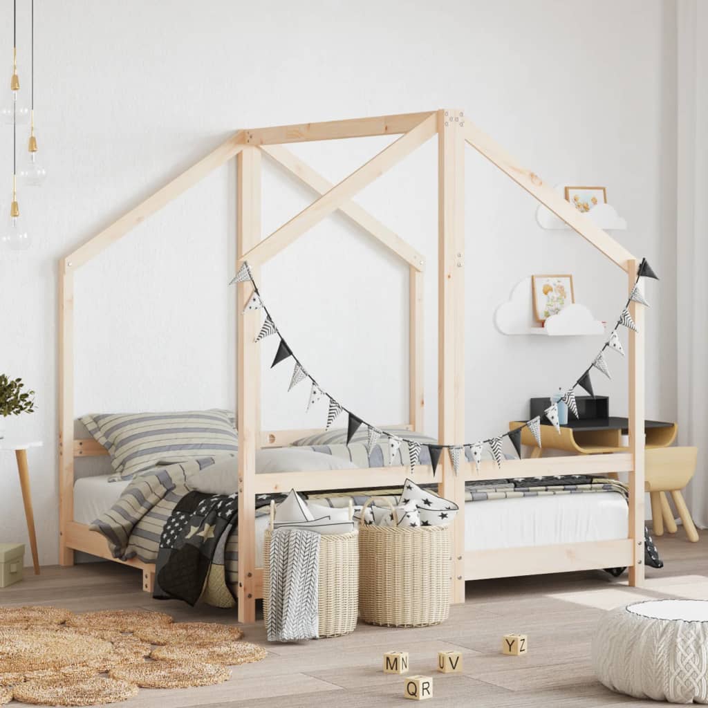 Dětská postel 2x (70 x 140) cm masivní borové dřevo
