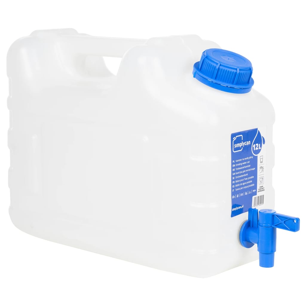 Contenitore Acqua con Rubinetto Trasparente 12 L in Plastica